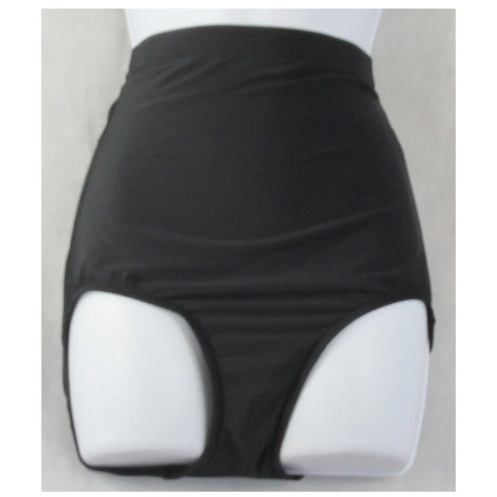 NWT Swim Solutions Women's Ultra High-Waist Swim Bottom Swimsuit, Black